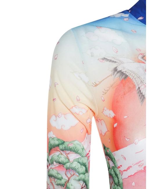 "Tennis Club" de malla top Casablanca de color Blue