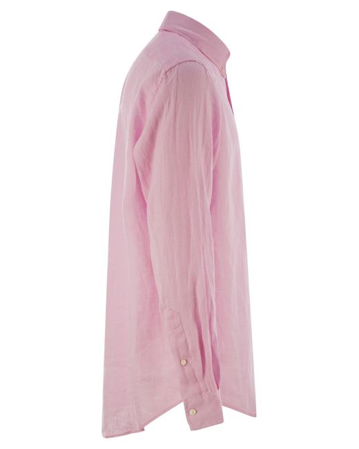 Custom Fit Linen Shirt Polo Ralph Lauren pour homme en coloris Pink