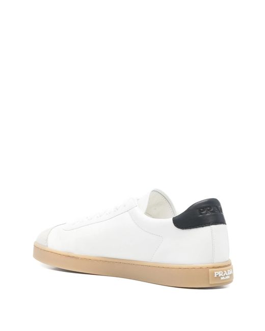 Prada White Leather Sneakers