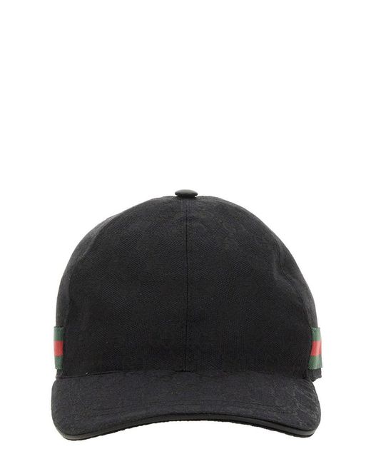 Gucci Black Baseball Hat With Web for men