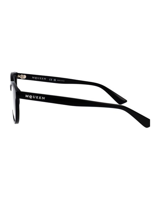 McQueen Black Round Optical Am0567 O 001