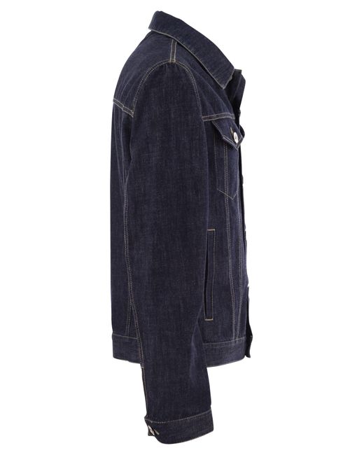 Quatre veste de poche en denim léger Brunello Cucinelli pour homme en coloris Blue