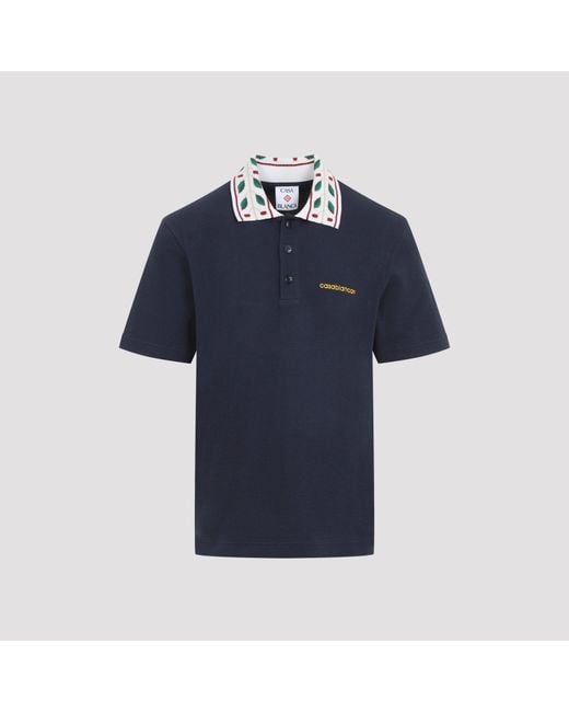Casablanca Blue Laurel Piqué Polo