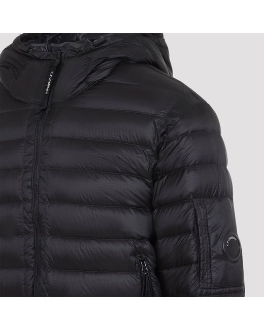 C P Company Black Shell Hooded Lens Down Jacket for men