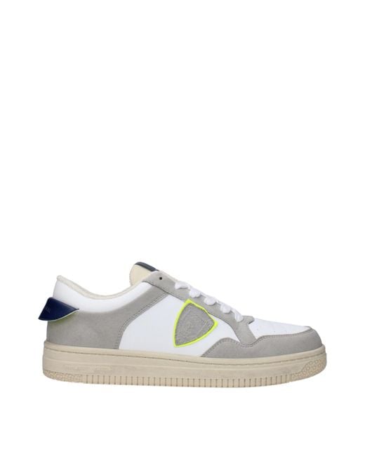 Philippe Model White Sneakers Lyon Uomo Pelle Bianco/Blu for men