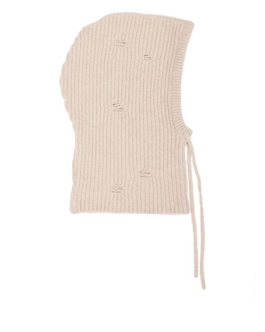 MM6 by Maison Margiela Brown Ribbed Balaclava