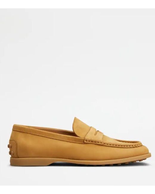 Tod's Natural Nabuk Loafers