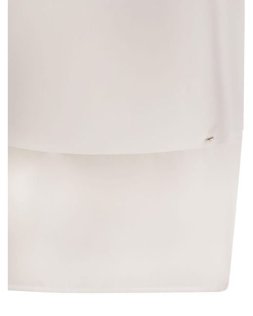 Sportmax White Turkey Skirt With Organza Insert