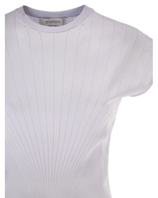Sportmax White Spxsamba Ribbed Viscose Jumper