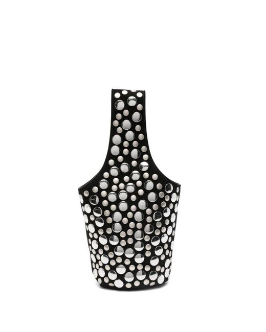 Khaite Black Livia Small Leather Bucket Bag