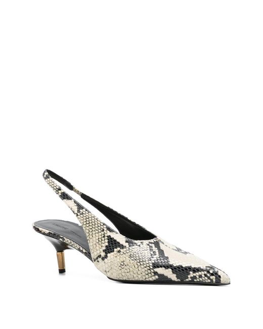 Khaite White Bella Pumps Mit Python-Prägung