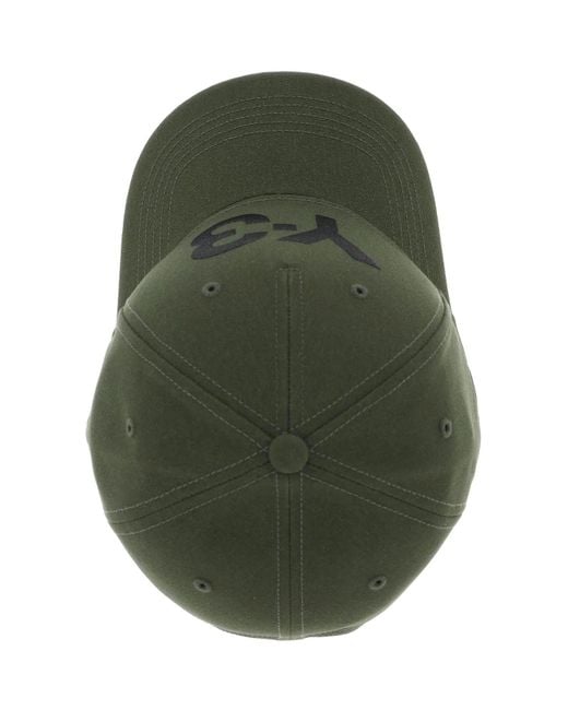 Gorra de béisbol con bordado del logotipo Y-3 de hombre de color Green