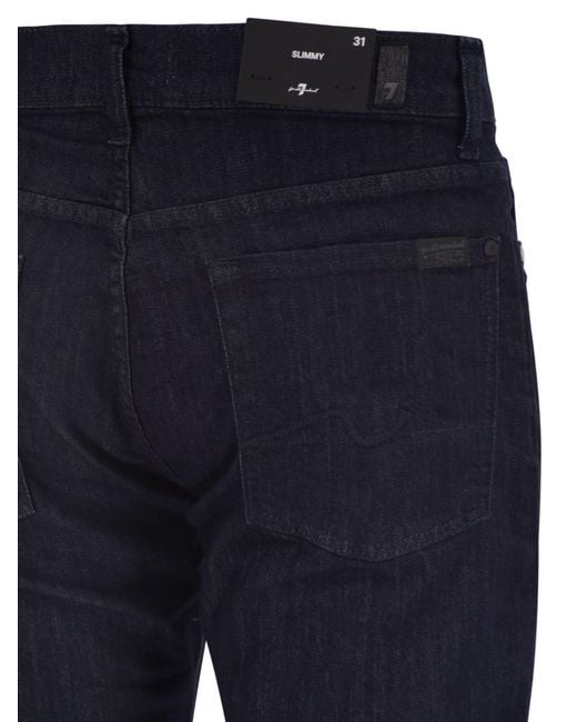 7 For All Mankind Blue Slimmy Stretch Denim Jeans