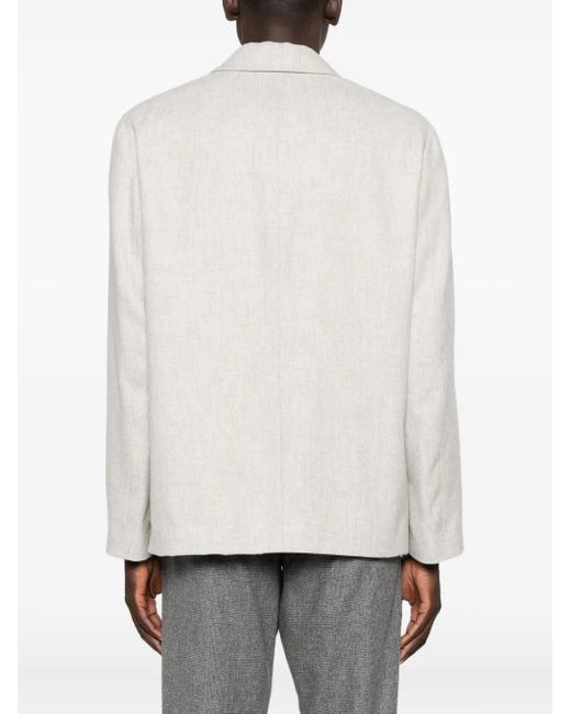 Lardini White Jacket With Patch Pockets
