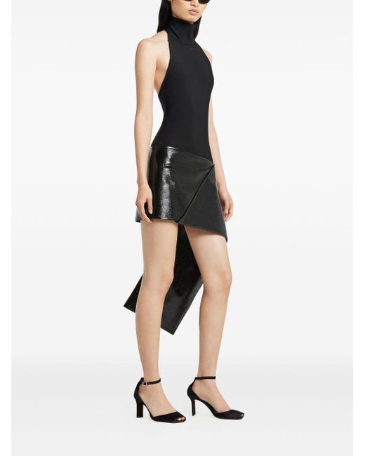 Courreges Asymmetrische Mini-Rok in het Black