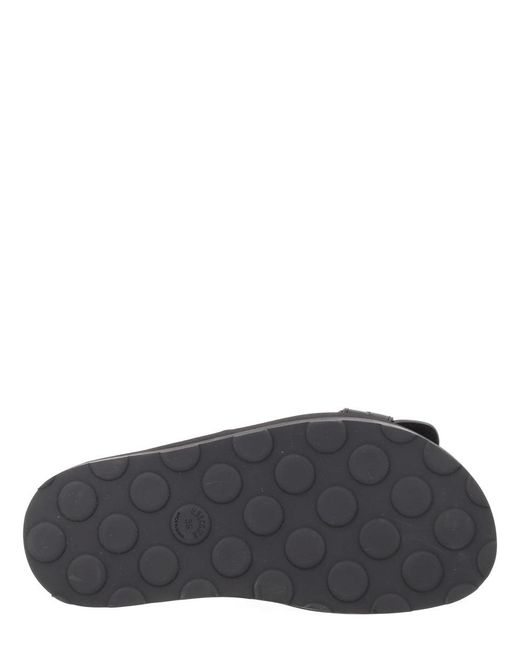 Moschino Black Double-Buckle Slide Sandals