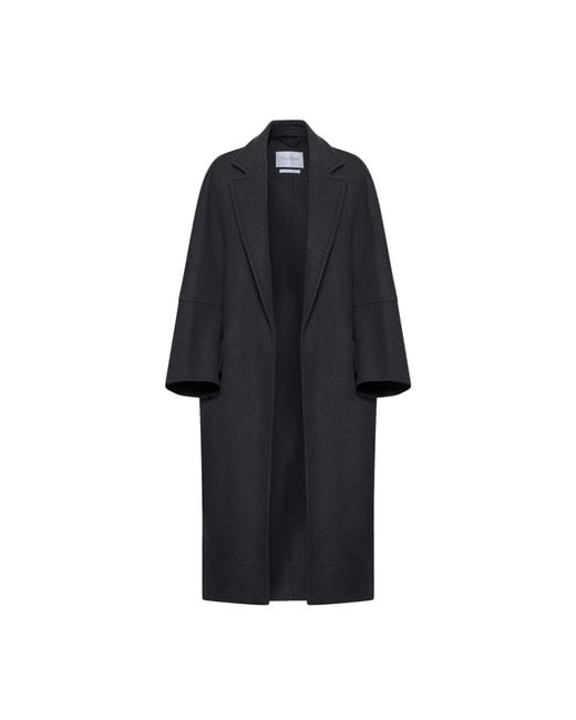 Max Mara Blue Asburgo Wool And C Mere Coat