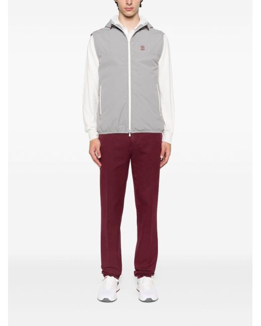 Brunello Cucinelli Top Met Capuchon En Rits in het Gray