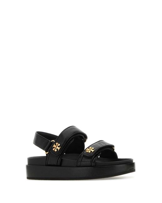 Tory Burch Black Leather Kira Sandals