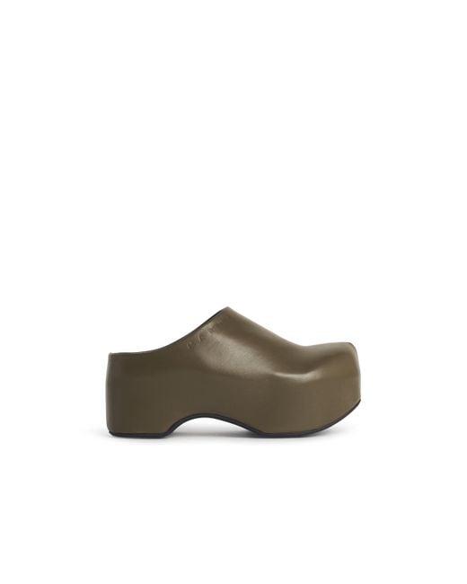Marni Green Chunky' Leather 'Deepsage' Clog Sabots