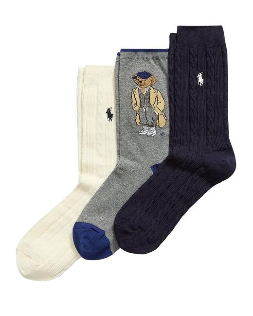 Polo Ralph Lauren Blue 3-Pack Socks