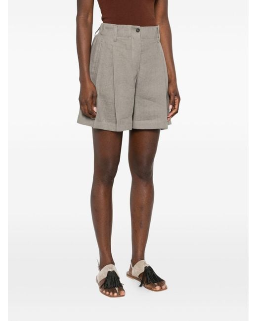Brunello Cucinelli Gray Linen Shorts