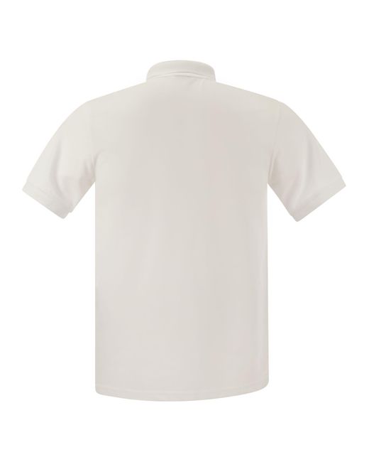Colmar White Pique Polo Shirt With Ribbed Edges for men