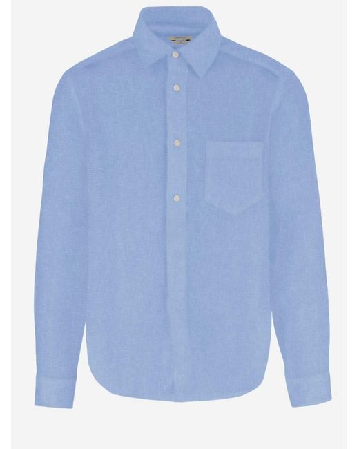 Jacob Cohen Blue Linen Shirt for men