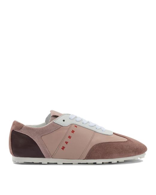 Marni Brown Ledersneaker mit Logo
