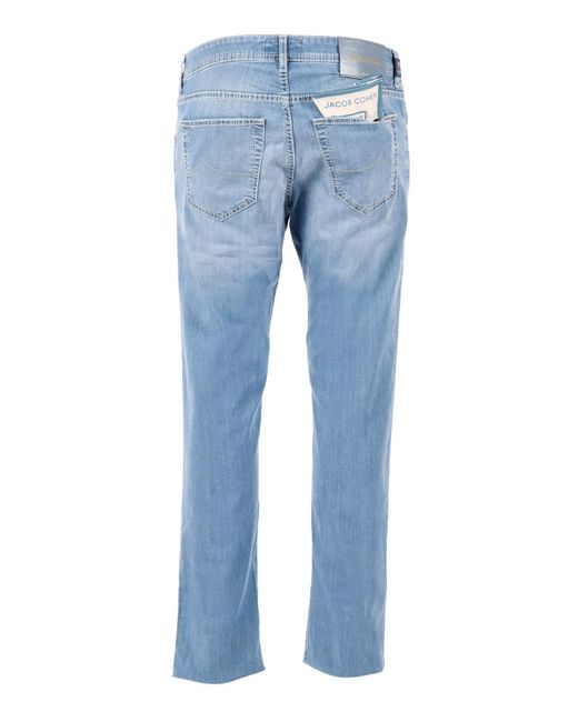 Jacob Cohen Blue 5 Pockets Slim Fit Pants for men