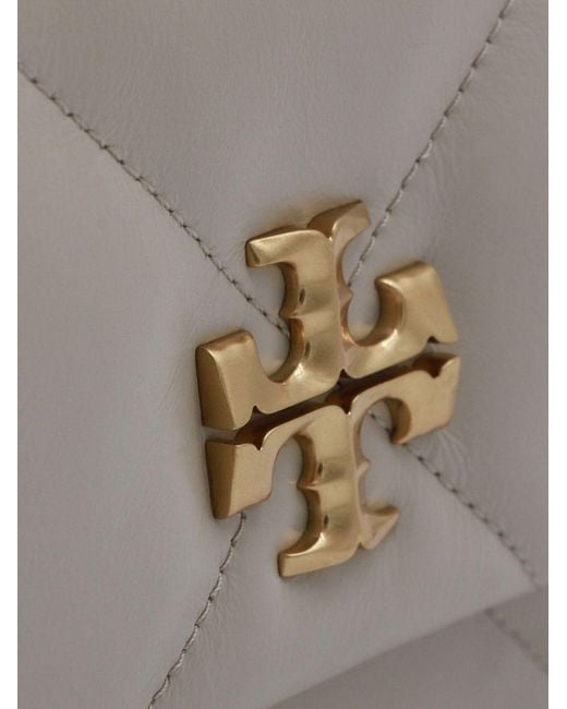 Tory Burch Gray Quilted Chain Leather Shoulder Bag