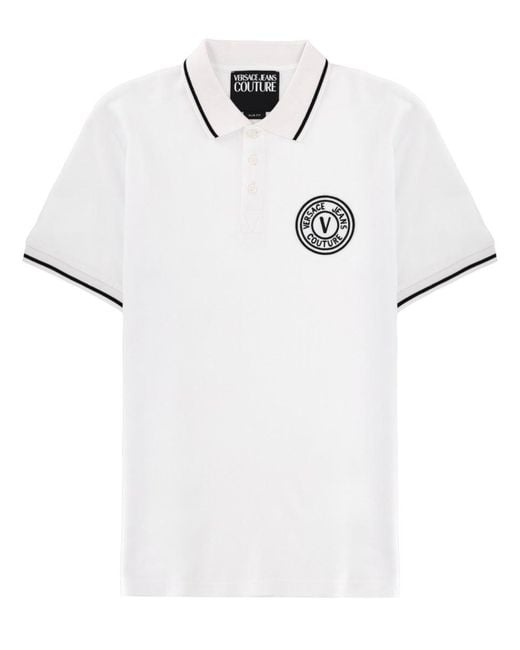 Versace Jeans Couture White Polo Con Logo