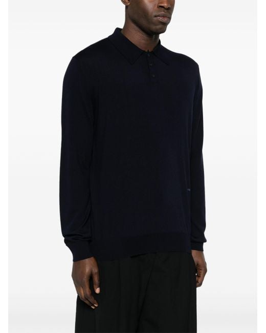 Lanvin Blue Merinos Polo Clothing for men