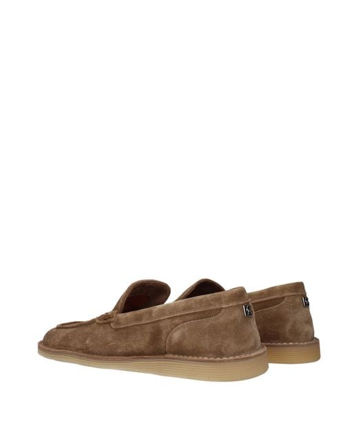 Dolce & Gabbana Brown Dolce&Gabbana Slip On New Florio Ideal Uomo Suede/Hazelnut