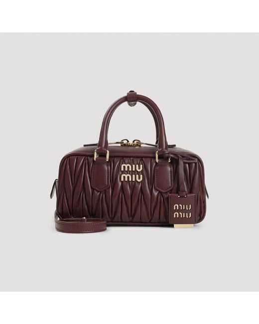 Miu Miu Brown Lamb Leather Handbag