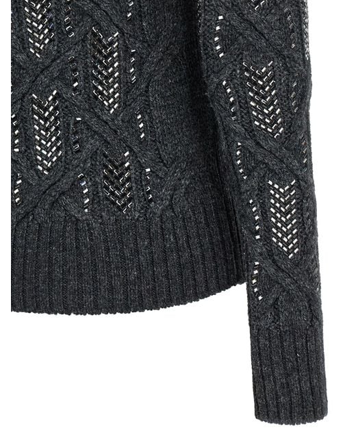 Ermanno Scervino Crystal Braid Sweater in het Black
