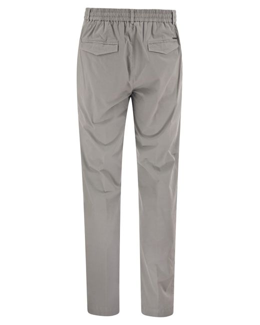 Peserico Gray Stretch Cotton Gabardine Jogger for men