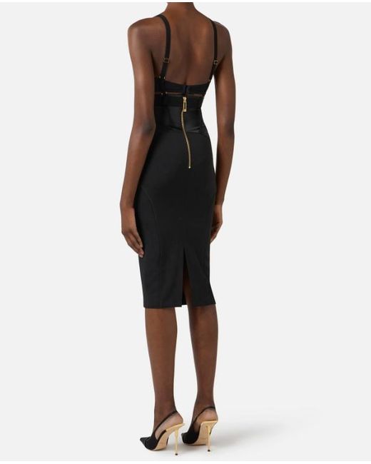 Elisabetta Franchi Black Bustier Dress