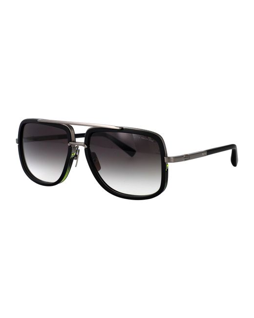 Dita Eyewear Black Aviator Sunglasses Drx 2030 E Blk Slv Blk Slv