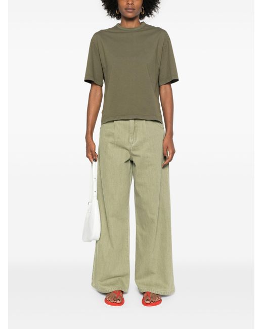 Officine Generale Green Moena High-Rise Wide Leg Jeans