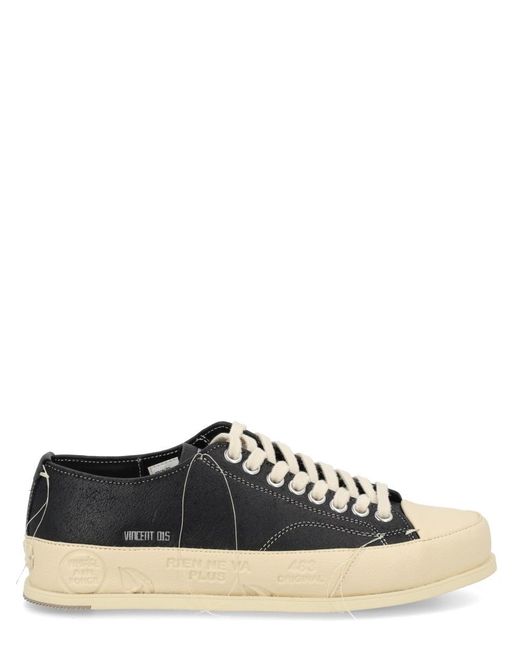 Premiata Black Low-Top Leather Sneaker for men