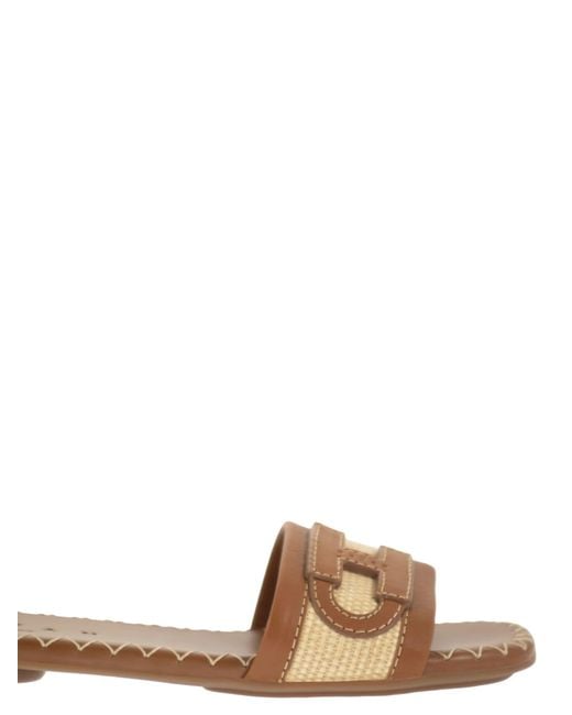 Hogan White H685 Flat Sandals