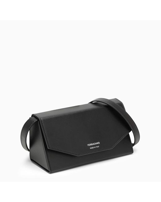 Ferragamo Black Ferragamo Leather Shoulder Bag for men