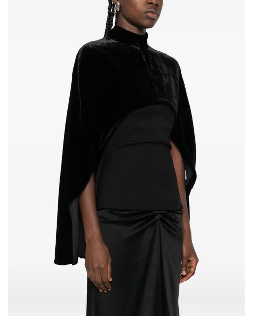 Raquel Diniz Black Palmas High Neck Cape