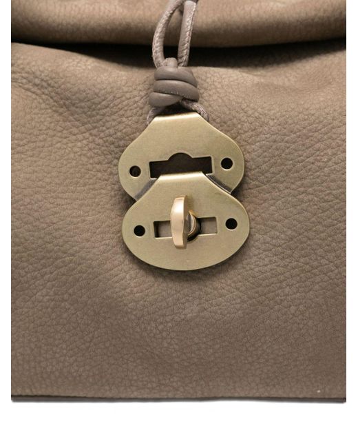Zanellato Natural Dotta Jones kleine Wildleder -Lederhandtasche