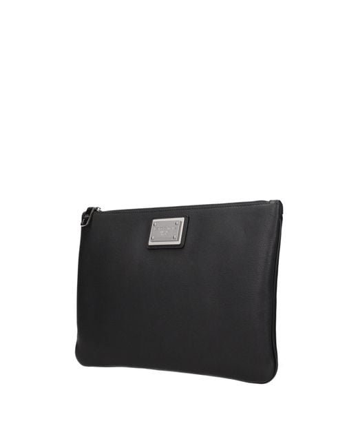 Dolce & Gabbana Black Dolce&Gabbana Pochette Uomo Pelle Nero for men