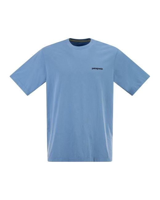 Patagonia Blue Cotton T Shirt With Print