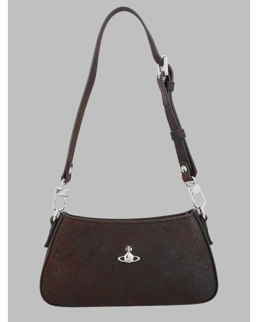 Vivienne Westwood Gray Small Leather Shoulder Bag