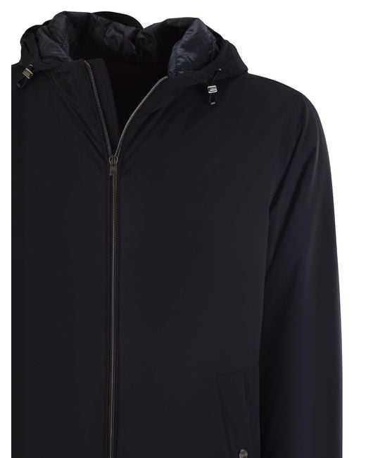 Herno Long Nylon Jacket in het Blue voor heren
