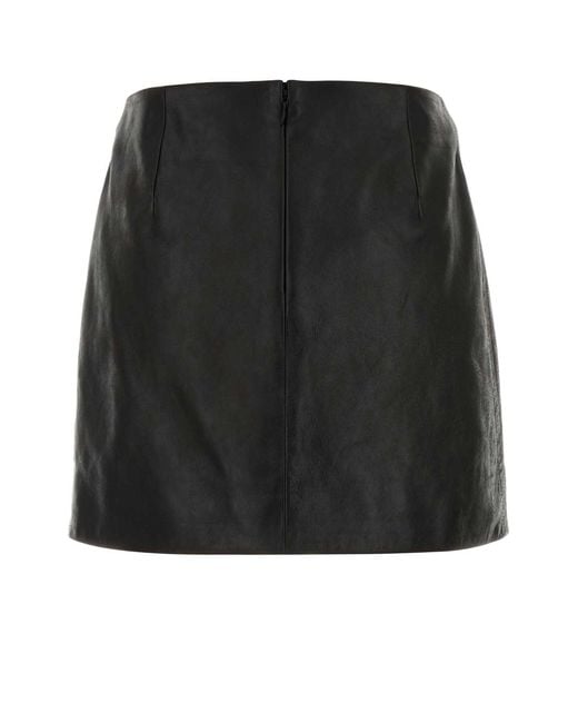Gucci Black Leather Mini Skirt
